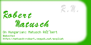 robert matusch business card